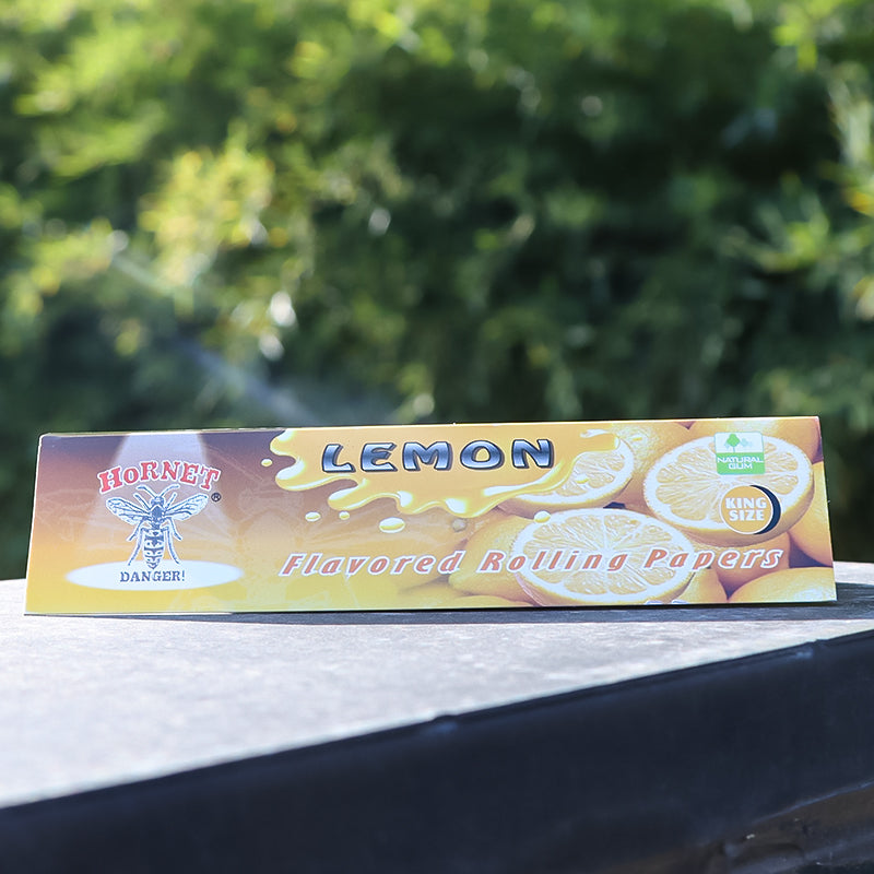 HORNET 1 1/4 Lemon Flavors Rolling Papers, Slow Burning Rolling Paper, Natural Rolling Paper, 50 Piece / Pack 50 Pack / Box