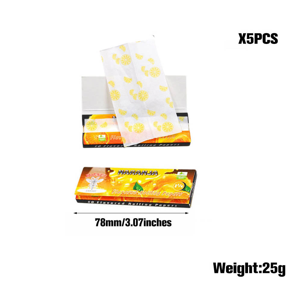 Hornet 1 1/4 Size Naranja Flavors Rolling Papers, Slow Burning Rolling Paper, Natural Rolling Paper, 50 Piece / Pack 50 Pack / Box