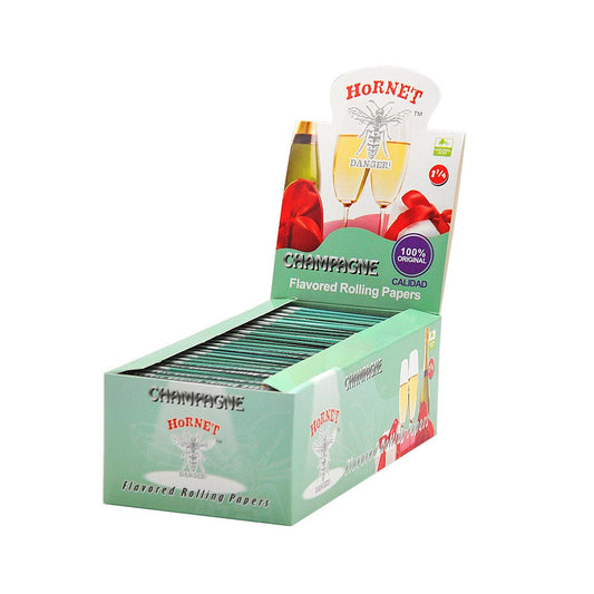 HORNET 1 1/4 Size Champagne Flavors Rolling Papers, Slow Burning Rolling Paper, Natural Rolling Paper, 50 Piece / Pack 50 Pack / Box