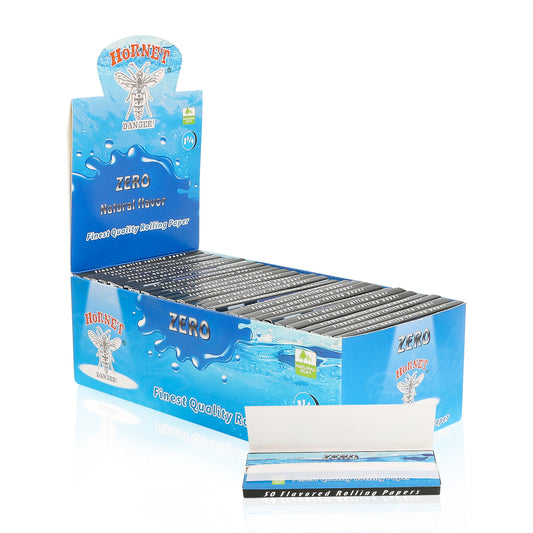 Hornet 1 1/4 Size Organic Flavors Rolling Papers, Slow Burning Rolling Paper, Natural Rolling Paper, 50 Piece / Pack 50 Pack / Box