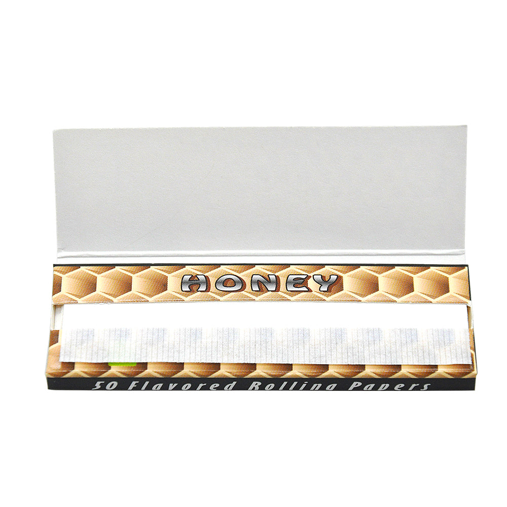 Hornet 1 1/4 Size Honey Flavors Rolling Papers, Slow Burning Rolling Paper, Natural Rolling Paper, 50 Piece / Pack 50 Pack / Box