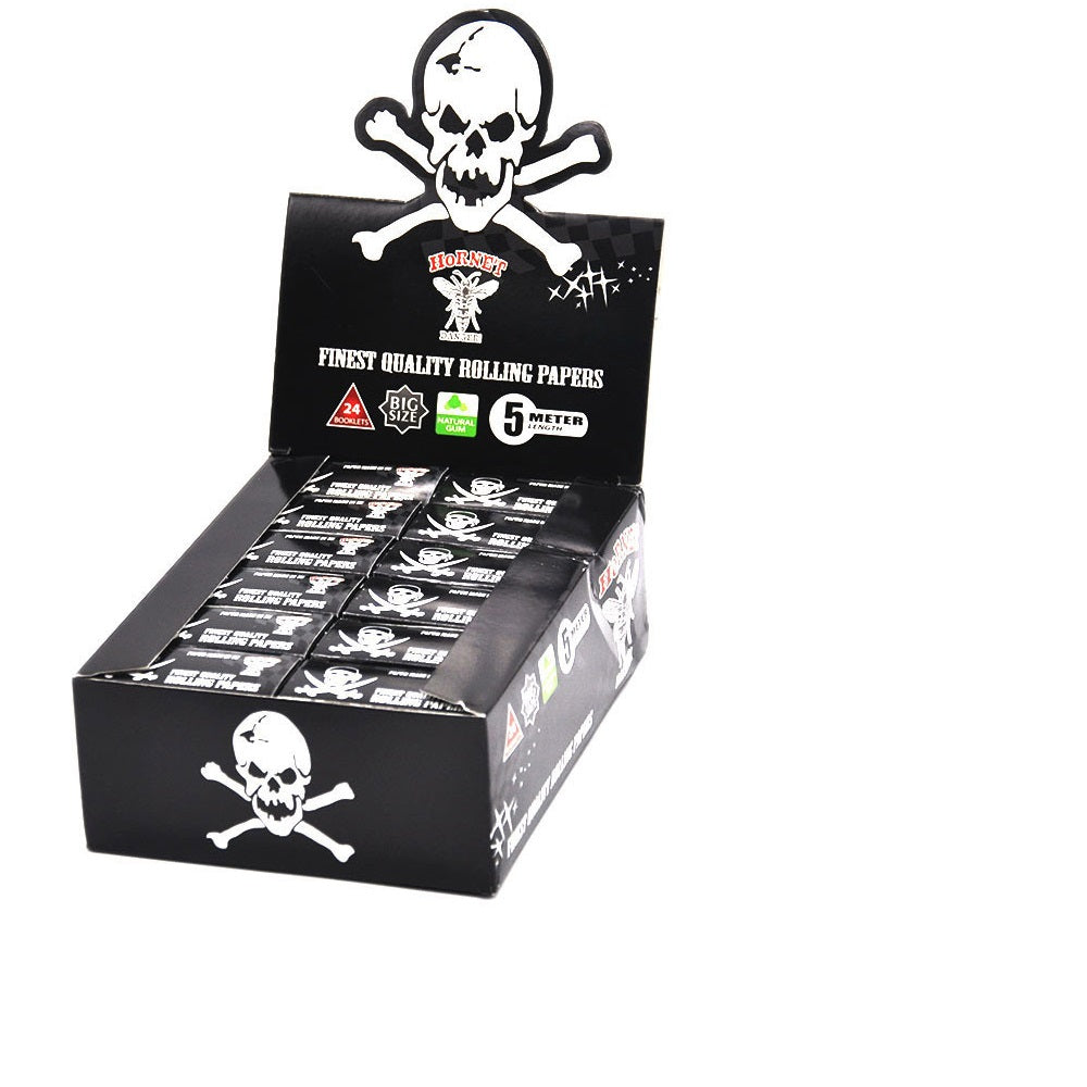 HORNET Skull Style Rolling Paper Rolls, 5 m Free Rolling Papers, Organic Rolling Paper Rolls, 24 PCS / Box