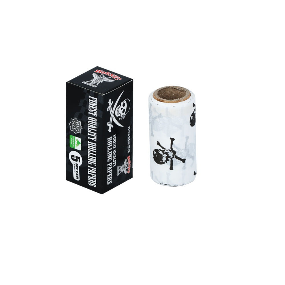 HORNET Skull Style Rolling Paper Rolls, 5 m Free Rolling Papers, Organic Rolling Paper Rolls, 24 PCS / Box