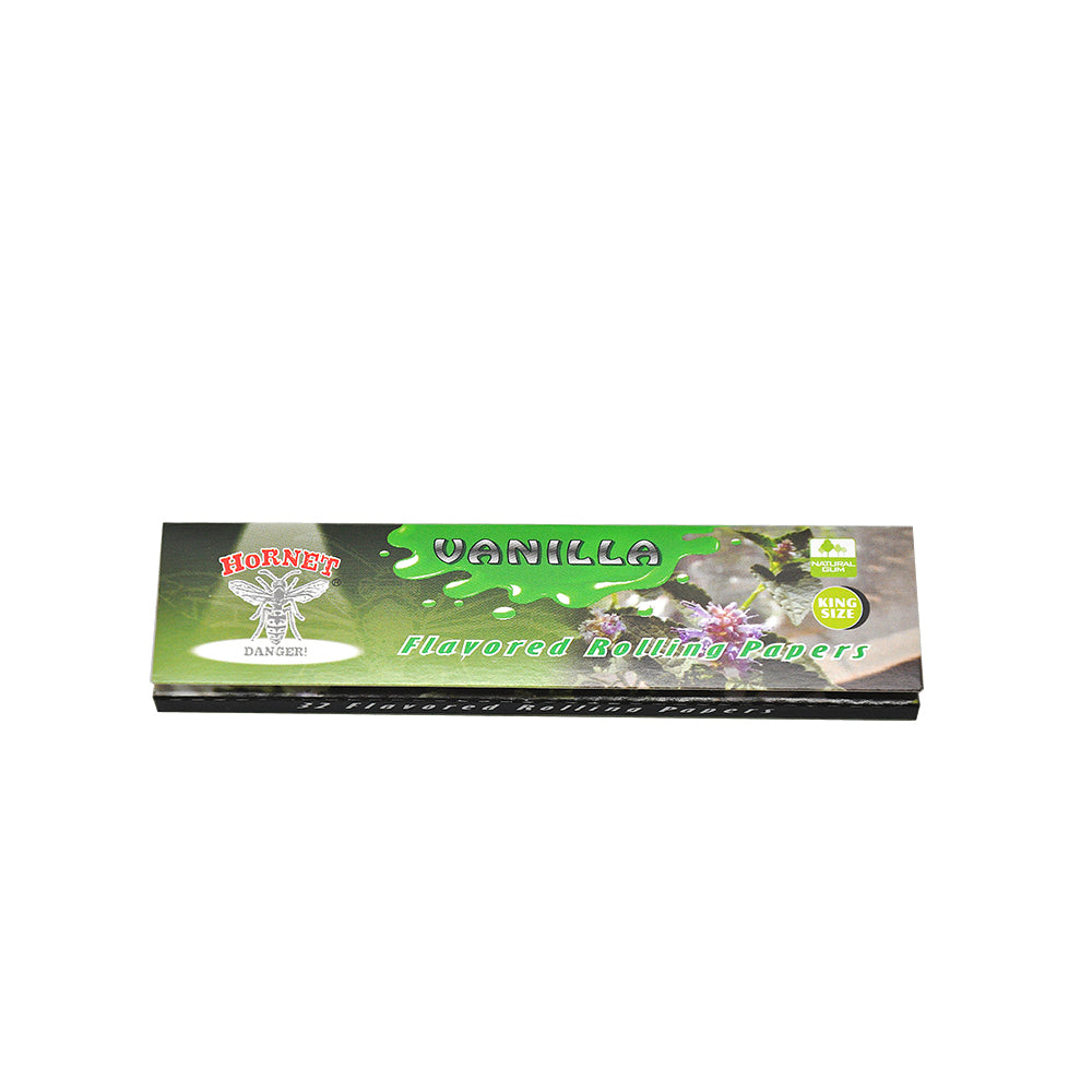 HORNET King Size vanilla Flavors Rolling Papers, Slim Natural Organic Rolling Paper, 32 Pieces / Pack 25 Packs / Box