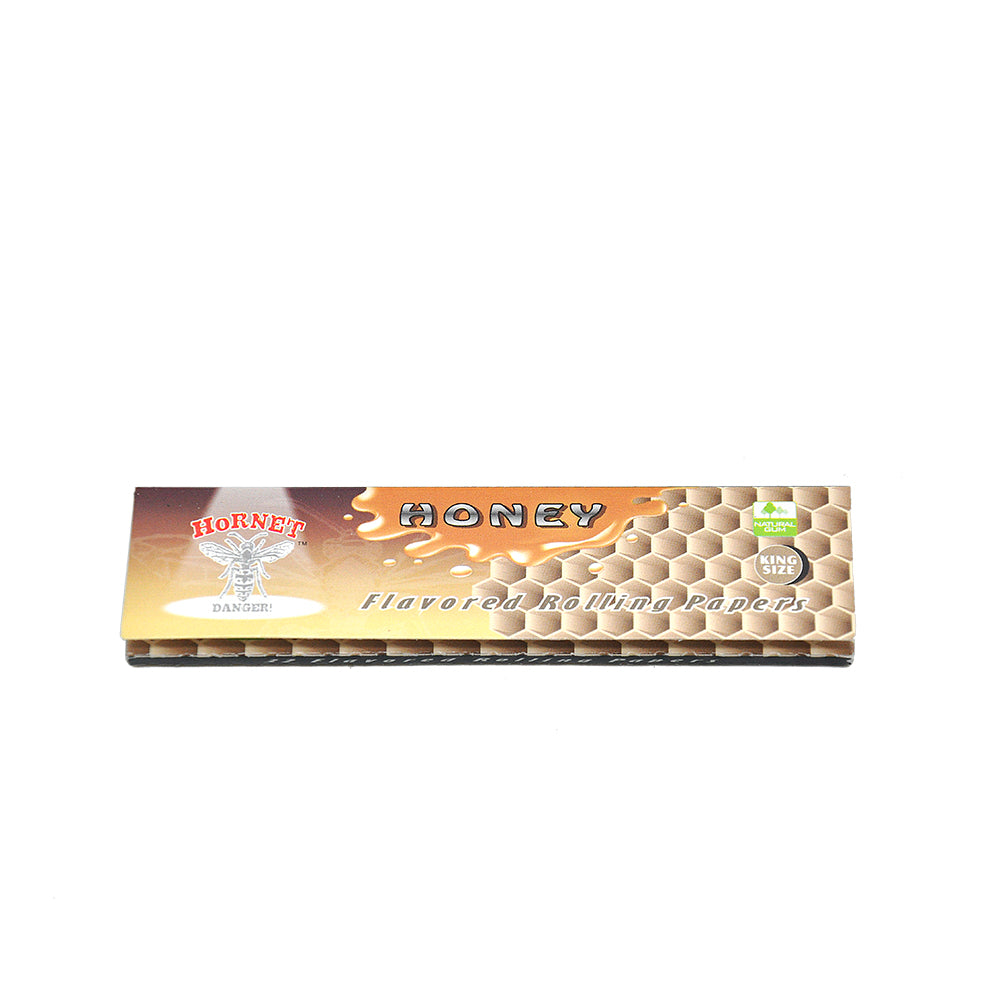 HORNET King Size Honey Flavors Rolling Papers, Slim Natural Organic Rolling Paper, 32 Pieces / Pack 25 Packs / Box