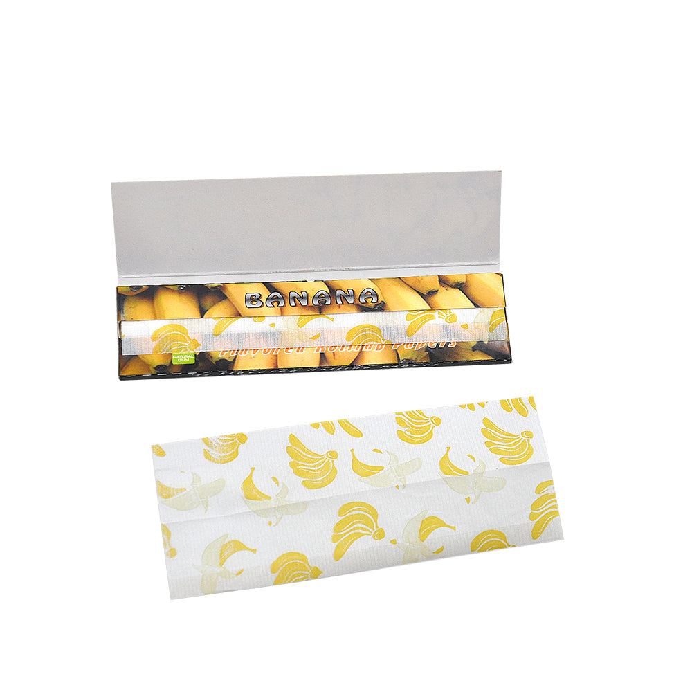 HORNET King Size Banana Flavors Rolling Papers, Slim Natural Organic Rolling Paper, 32 Pieces / Pack 25 Packs / Box