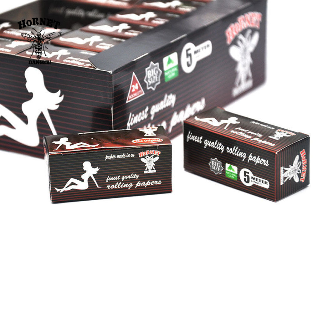 HORNET Lady Style Rolling Paper Rolls, 5 m Free Rolling Papers, Organic Rolling Paper Rolls, 24 PCS / Box