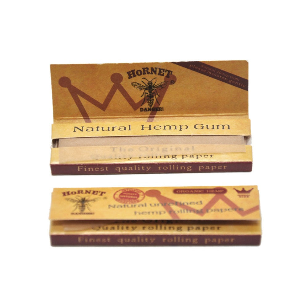 HORNET 70 mm Rolling Papers, Natural Slim Rolling Papers, Brown Organic Rolling Paper, 50 Leaves / Pack 50 Pack / Box