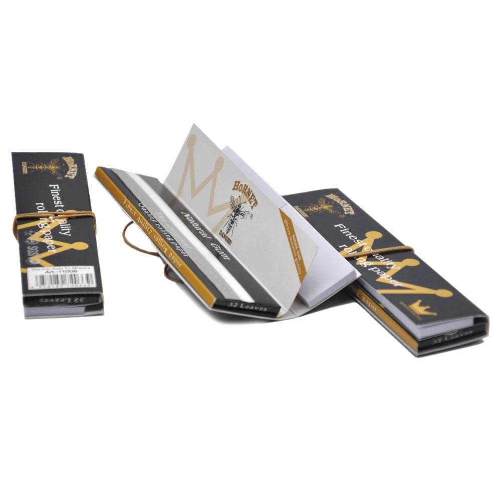 HORNET King Size Rolling Papers With Rolling Tips, Slim White Rolling Paper, 32 PCS / Pack 24 Pack / Box