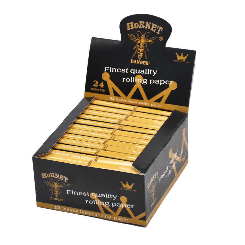HORNET King Size Rolling Papers With Rolling Tips, Slim White Rolling Paper, 32 PCS / Pack 24 Pack / Box