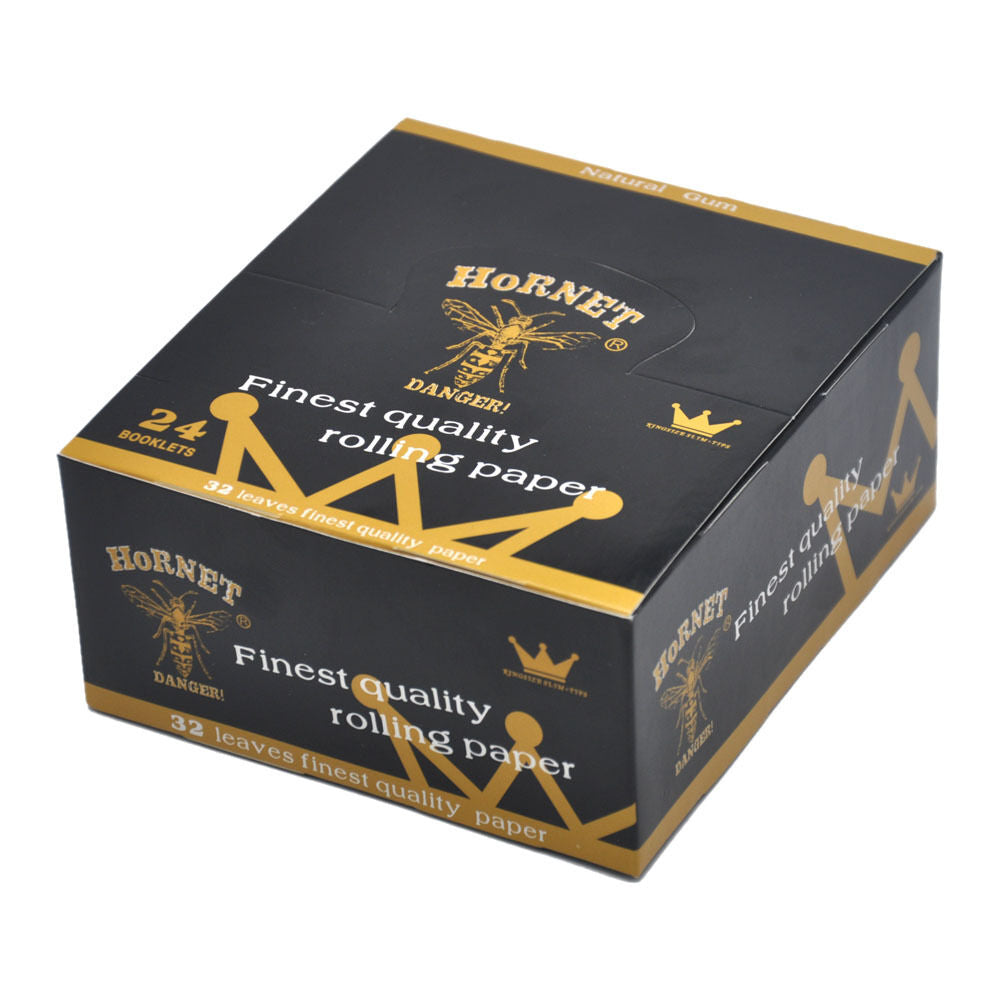 HORNET King Size Rolling Papers With Rolling Tips, Slim White Rolling Paper, 32 PCS / Pack 24 Pack / Box