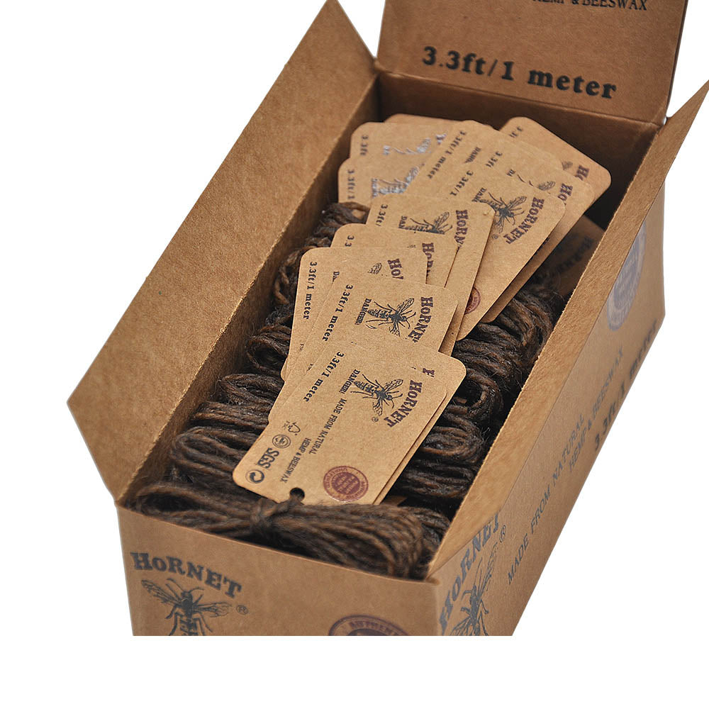 HORNET Organic Beeswax Hemp Wick, Easy Lighting Hemp Wick Rolls & No Dripping, 1 m Hemp Wicks, 60 Packs / Box