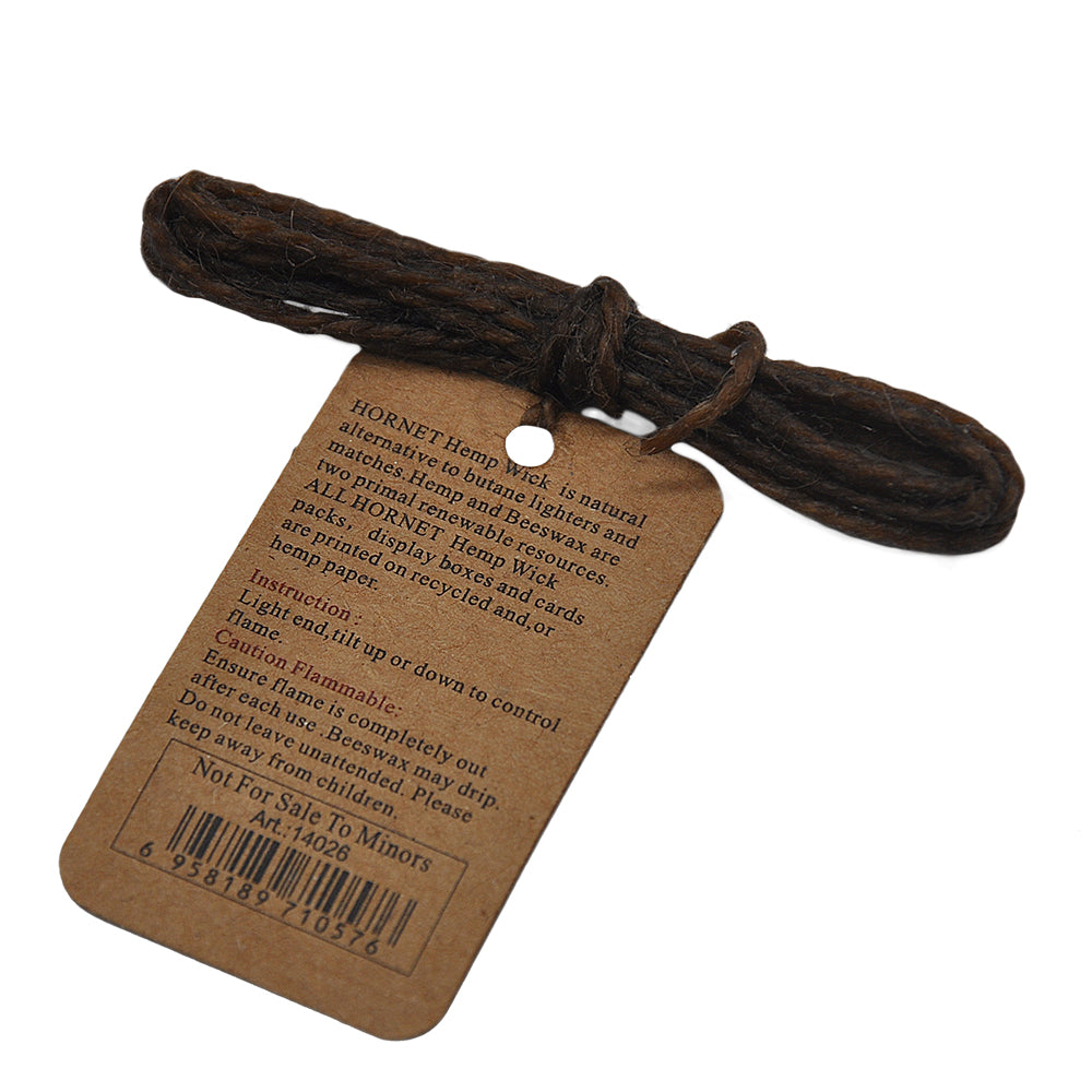 HORNET Organic Beeswax Hemp Wick, Easy Lighting Hemp Wick Rolls & No Dripping, 1 m Hemp Wicks, 60 Packs / Box