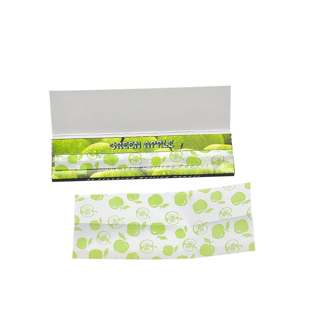 HORNET King Size Green Apple Flavors Rolling Papers, Slim Natural Organic Rolling Paper, 32 Pieces / Pack 25 Packs / Box
