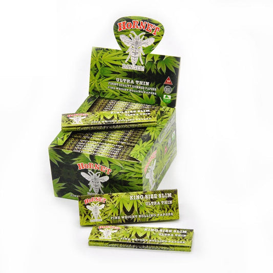 HORNET Leaf Painting Rolling Paer, King Size Slim Cigarette Rolling Paper, Slow Buring Rolling Papers, 32 PCS / Pack 50 Packs / Box
