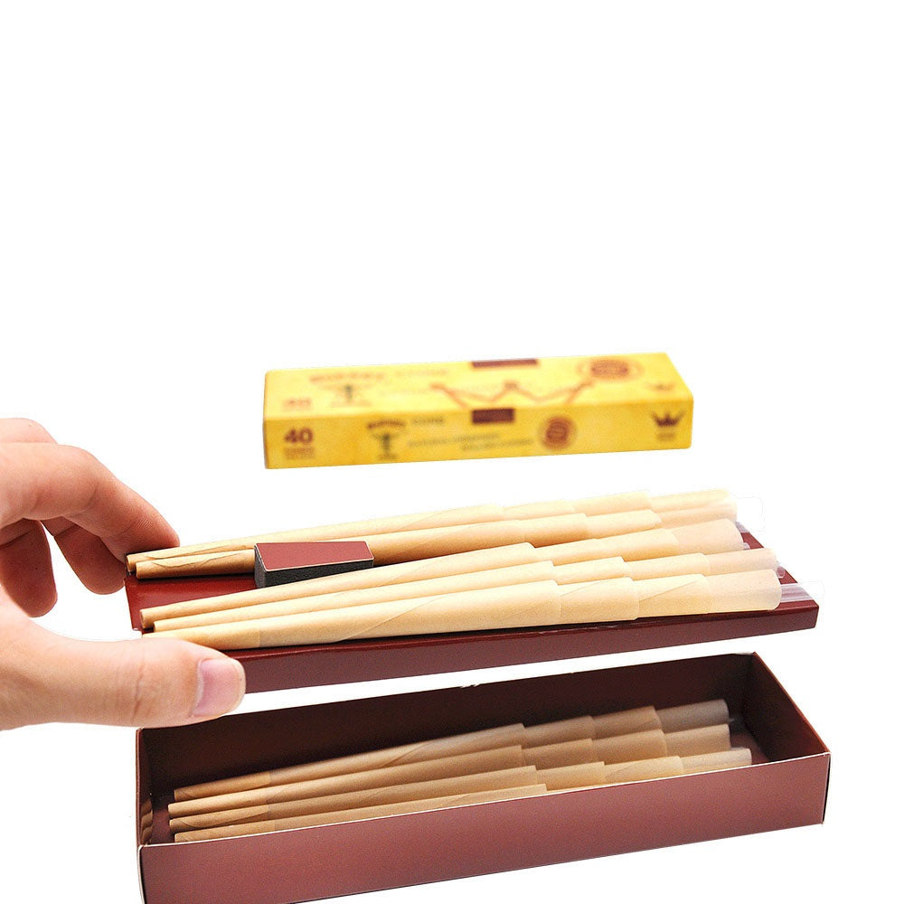 HORNET King Size Brown Pre Rolled Cones, Natural Rolling Cones, Slow Burning Pre Rolled Rolling Paper, 40 PCS / Pack 12 Packs / Box