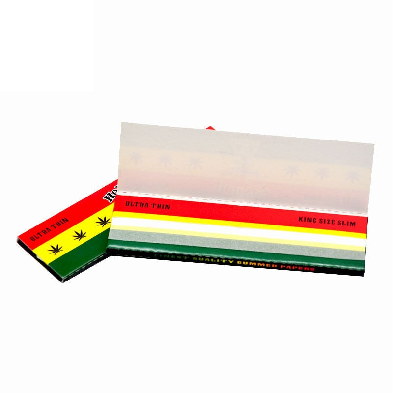 HORNET Rasta Style Rolling Paer, King Size Slim Cigarette Rolling Paper, Slow Buring Rolling Papers, 32 PCS / Pack 50 Packs / Box
