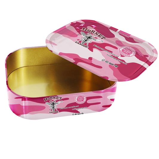 HORNET Tinplate Tobacco Storage Box, 180 x 140 mm Size Metal Tin, Portable & Smell Proof Tobacco Storage Case